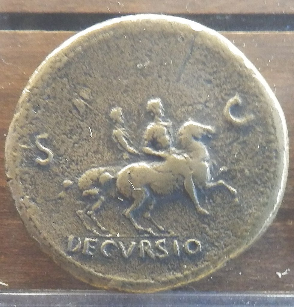 Sesterc z czasów Nerona (Ursus/domena publiczna).