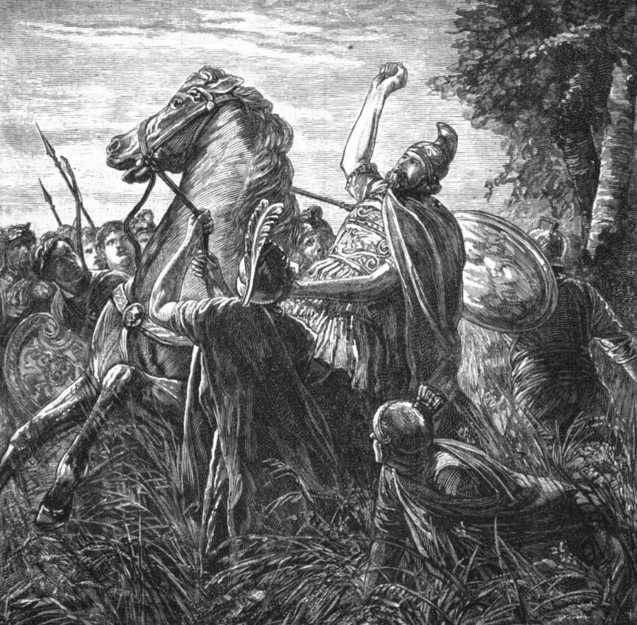 Śmierć Krassusa w wyobrażeniu XIX-wiecznego artysty (domena publiczna).