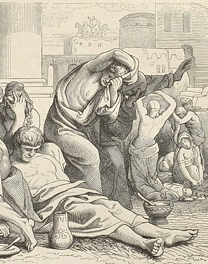 Zaraza Antoninianów w wyobrażeniu XIX-wiecznego artysty ( Peter Johann Nepomuk Geiger/domena publiczna).