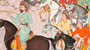 Szósty chan Złotej Ordy na czele armii. Wyobrażenie XVI-wieczne.