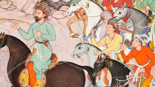 Szósty chan Złotej Ordy na czele armii. Wyobrażenie XVI-wieczne.